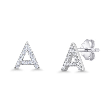 Initial A Stud Earring